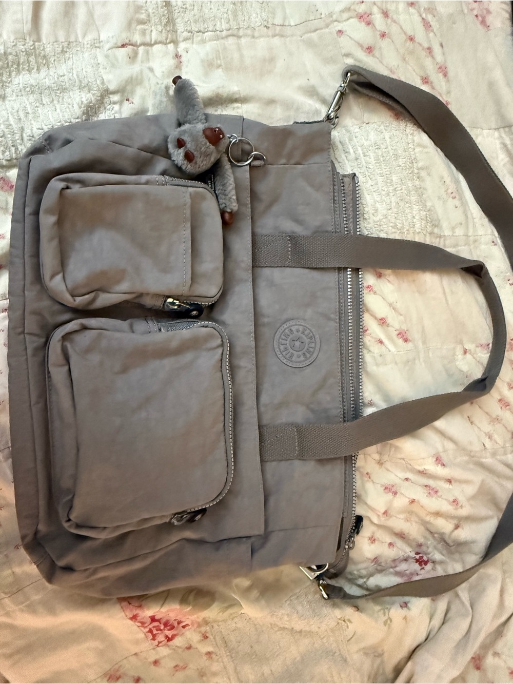 Kipling Neutral Gray Everyday Tote with Front Zip - Picture 2 of 12